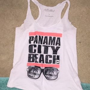 White Panama City tank top